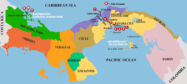 Panama Regions Map